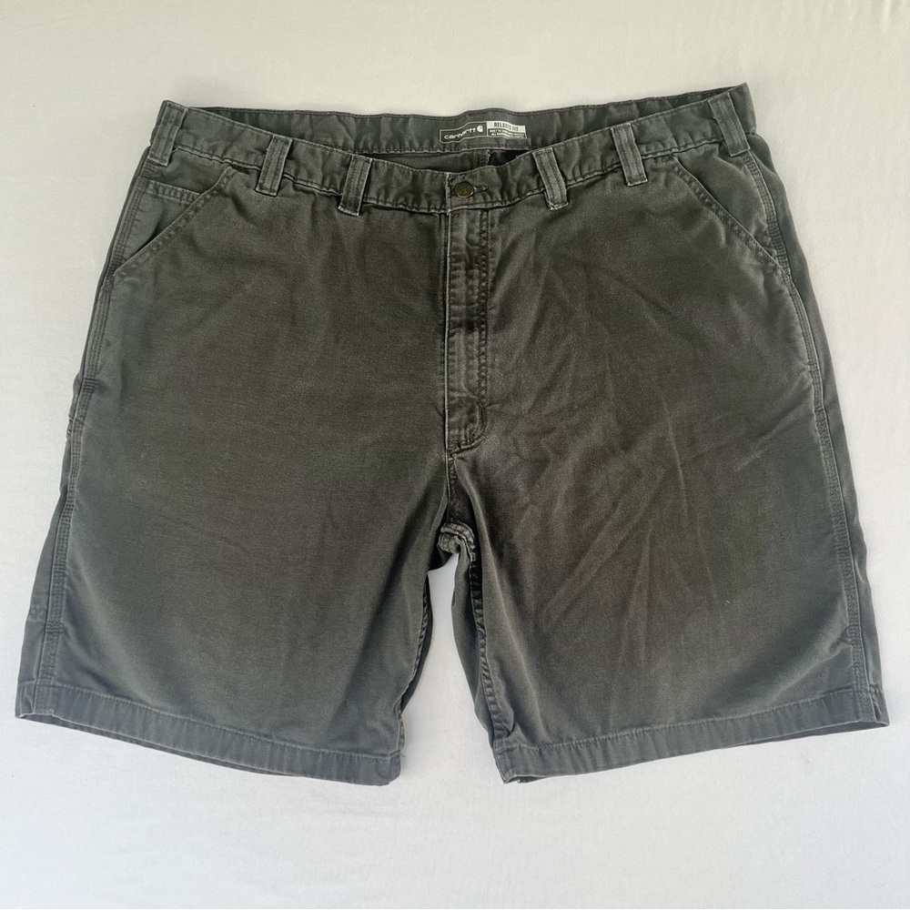 Carhartt Men’s Grey Rugged Flex Relaxed Fit Canvas Work Shorts Size 46